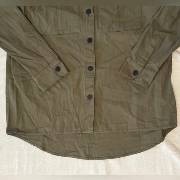 Malibu Bum Army Green Shacket Small Button-Up Utility Layering Top - Picture 14 of 16